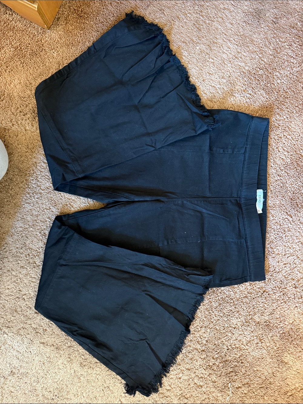 Cello Black Frayed Hem Wide Leg Pants